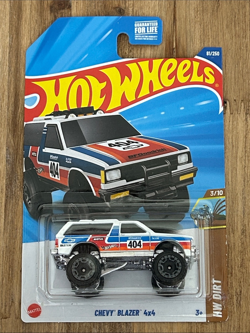 Hot Wheels Chevy Blazer 4x4 Toy Truck - White with Blue & Red Stripes